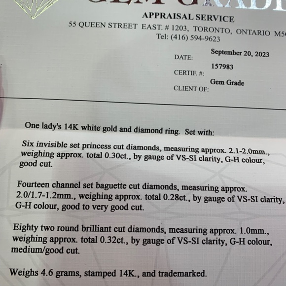 Halo 14 ct White gold diamond ring - Picture 9 of 10